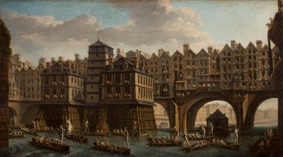Denizciler Jousting, Pont Notre Dame ve Pont-Au-Change Arasında, Paris, 1756. by Nicolas Jean Baptiste Raguenet