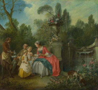 Bahçede Çocuklarla Kahve İçen Bir Hanım, yaklaşık 1742 by Nicolas Lancret