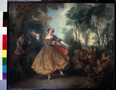 ""Dans eden camargo"" (Bayan Camargo Dansı) Marie Anne de Cupis Camargo, Camargo (1710-1770) dansını çağırdı. Nicolas Lancret (1690-1743) tarafından yapılan tablo 18. yüzyılın başları Dim 45x55 cm Hermitage Müzesi, Sankt Petersburg by Nicolas Lancret