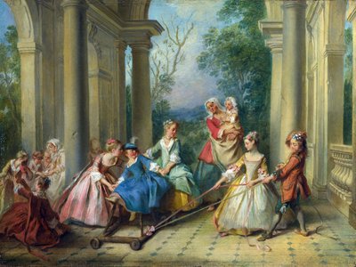 İnsanın Dört Çağı: Çocukluk, c.1735 (tuval üzerine yağlı boya) by Nicolas Lancret