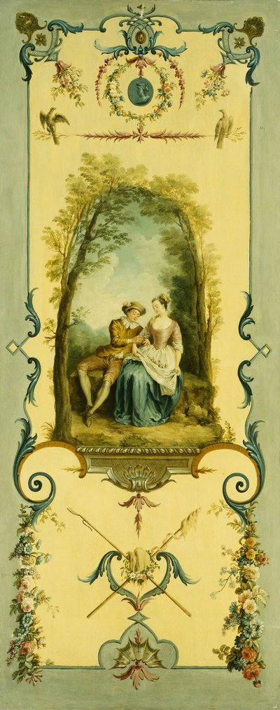 Kış, Yaz ve Sonbahar Alegorileri ile Üç Dekoratif Panel by Nicolas Lancret
