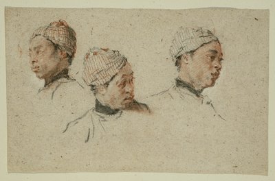 Sarıklı Bir Siyah Adamın Başına İlişkin Üç Çalışma by Nicolas Lancret
