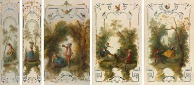 Duvar Panelleri: Bahçıvan, Bahçıvanlık, Bağ, Tahterevalli, Salıncak by Nicolas Lancret