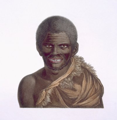Paraberi adında bir adamın portresi, Van Diemens arazisi, 1791, 1815 yayınlandı by Nicolas Petit