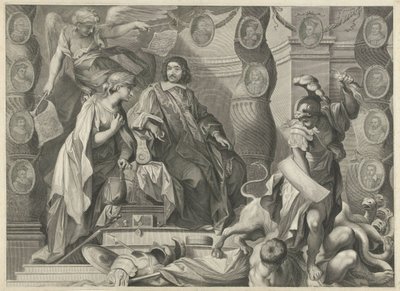 Aegidius Le Maistre (1663) promosyon baskısı, üst kısım by Nicolas Pitau (I)