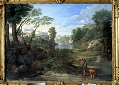 Diogene ecvilini fırlatıyor. Nicolas Poussin tarafından boyama by Nicolas Poussin