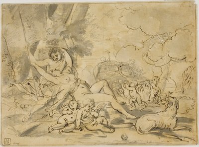 Figürler, Araba ve Köpek by Nicolas Poussin