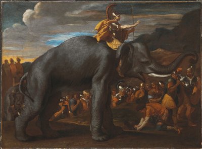 Hannibal, Alpleri Bir Fil Üzerinde Geçiyor by Nicolas Poussin