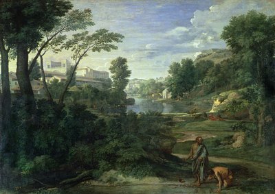 Diogenes ile Peyzaj by Nicolas Poussin