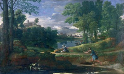 Yılan tarafından öldürülen bir adamın olduğu manzara, 1648 dolayları (tuval üzerine yağlı boya) by Nicolas Poussin