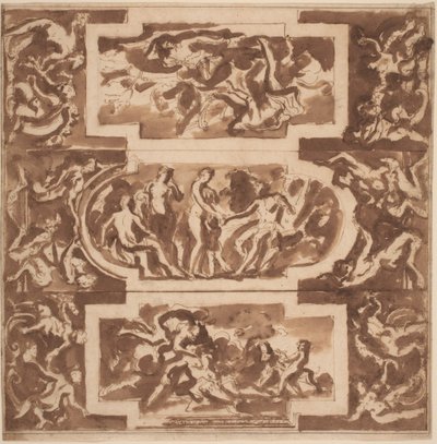 Bir Tavan için Modello: Diana ve Ölü Endymion, Paris