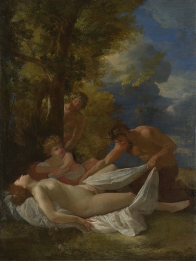 Satyrs ile perisi, yaklaşık 1627 by Nicolas Poussin