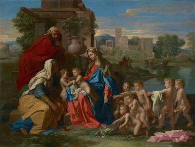 Kutsal Aile, c.1651 (tuval üzerine yağlıboya) by Nicolas Poussin