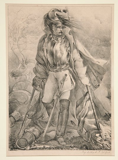 Fransız cuirassier bayrak taşıyor by Nicolas Toussaint Charlet