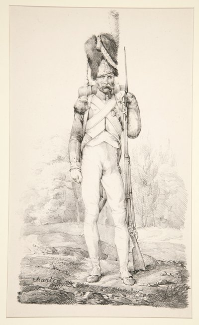 La Vieille Armee Francaise dizisinden Eski Muhafızların Ayak Bombası by Nicolas Toussaint Charlet