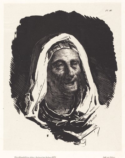Yaşlı Bir Kadının Başı by Nicolas Toussaint Charlet