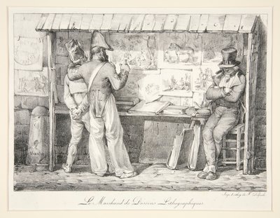 Litografik Resimler Tüccarı by Nicolas Toussaint Charlet