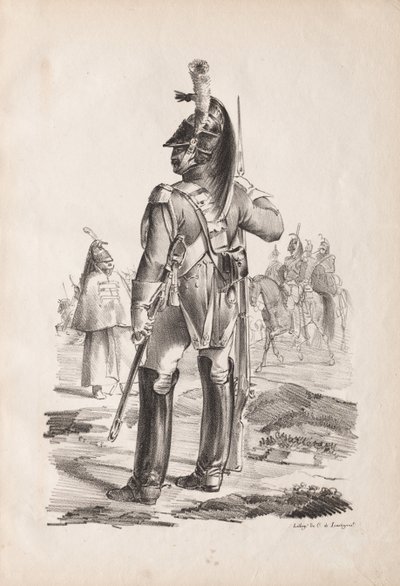 Askeri Kostümler: Kraliyet Muhafızlarının Bombası, 1814-18. by Nicolas Toussaint Charlet