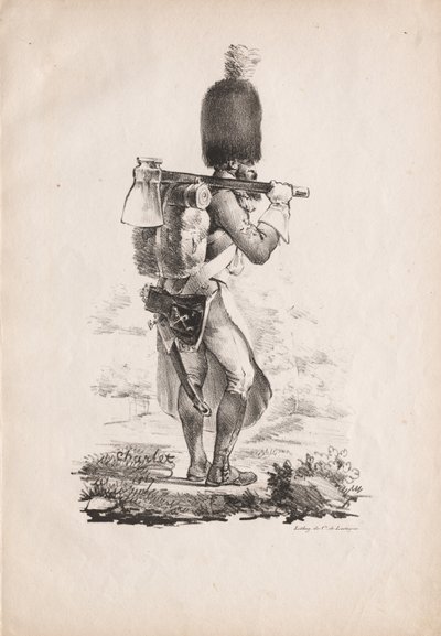Askeri Kostümler: Piyade Sapper, 1817-1818. by Nicolas Toussaint Charlet