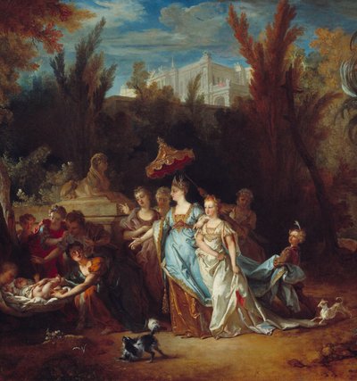 “Musa suları kurtarır”” resminin detayı. Nicolas De Largilliere'nin (1656-1746) tablosu by Nicolas de Largillière