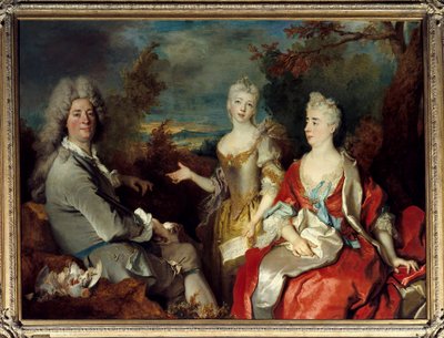 Eskiden ressamın portresi olarak bilinen aile portresi, karısı ve kızı Nicolas de Largilliere (1656-1746) Sun tarafından tablo. 1,49 X 2,00 m by Nicolas de Largillière