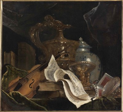 Müzik aleti ile natürmort, 1695-1700. by Nicolas de Largillière