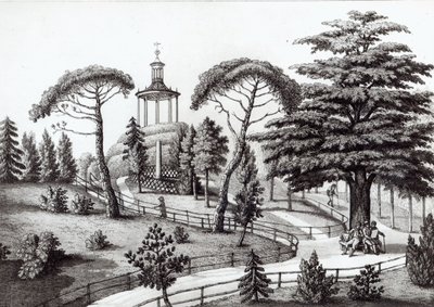 François Aubertin (177383-1821) tarafından oyulmuş Jardin des Plantes, Paris