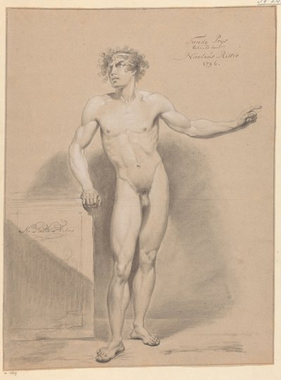 Önden bakıldığında çıplak duran erkek (2. ödül 1796) by Nicolaus Ritter jr.