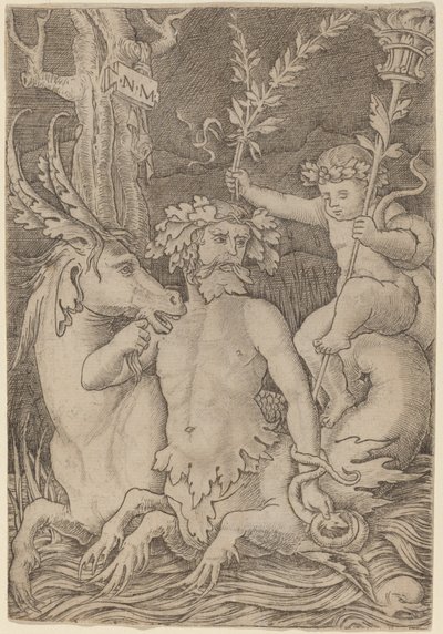 Çocuk Taşıyan Triton by Nicoletto da Modena