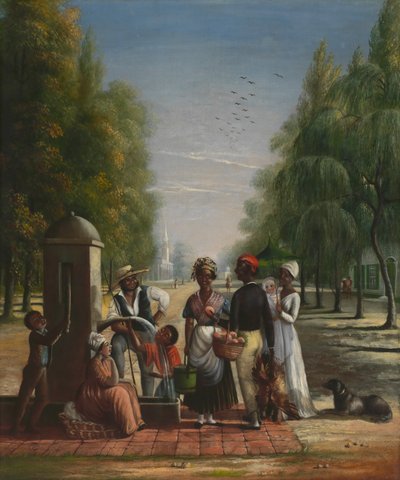 Bir Pompada Hizmetçiler, ca. 1840. by Nicolino Calyo