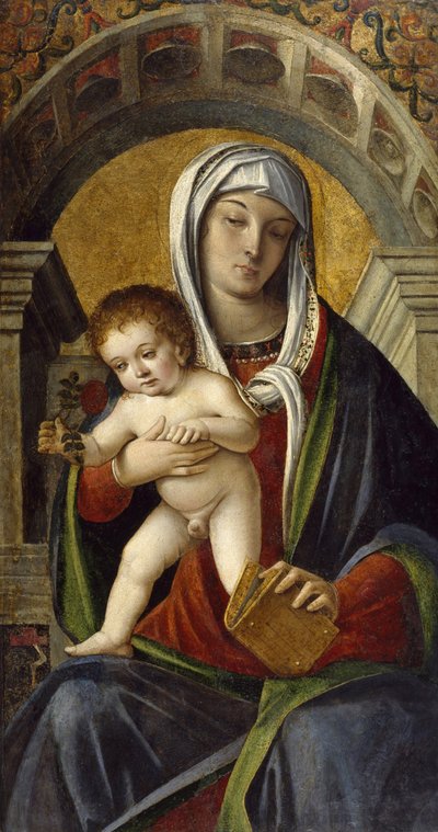 Madonna ve Çocuklu Üç Parçalı Panel, 1490-1500 by Nicolo Rondinelli