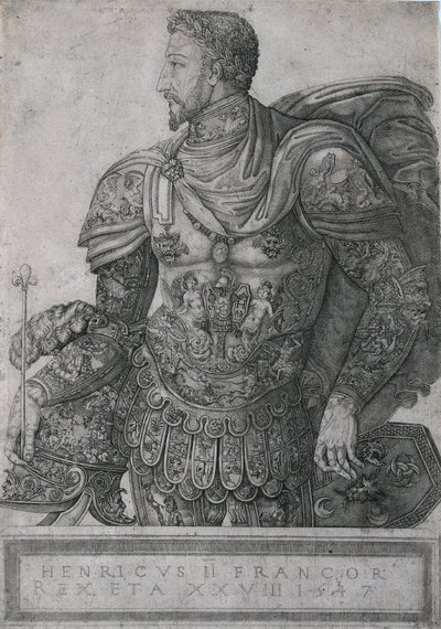 Fransa Kralı II. Henri, 28 yaşında, 1547. by Nicolo della Casa