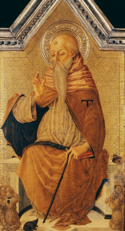 Saint Anthony Abbot bir Confraternity Üyeleri ile tahta çıktı by Nicolo di Maestro Antonio dAncona