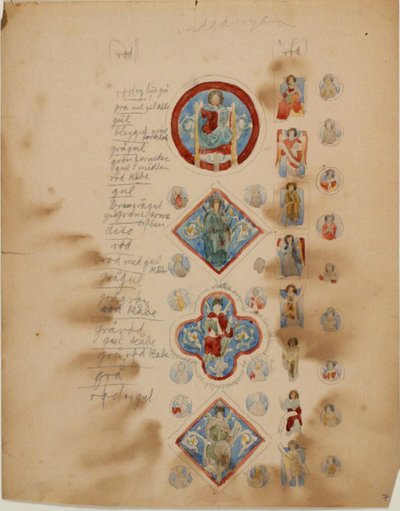 Eski Hıristiyan mozaiklerinin yanı sıra renklerle ilgili notlar için kopyalayın by Niels Larsen Stevns