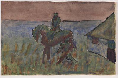 "Krushoved ved Bettefandens hus". Blicher'ın "Bettefanden og Herremanden" adlı kısa öyküsünden motif by Niels Larsen Stevns