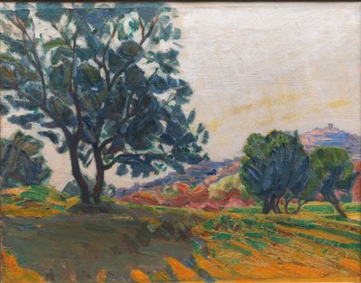 Zeytinlik. Arka Planda Cagnes Ile. Işığa Karşı by Niels Larsen Stevns