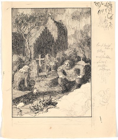 Strandvarslet ve Kirkegrimen by Niels Skovgaard