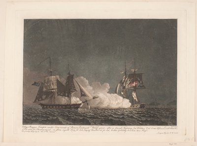 Lougen hücresi ile bir İngiliz gemisi arasındaki savaş, 14 Mart 1808 by Niels Truslew