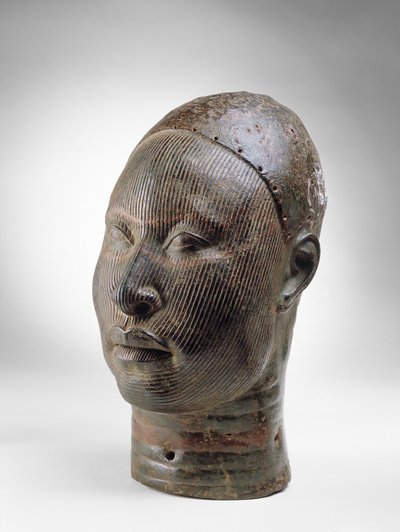 Oni, bir kralın başı, Ife, 12. - 15. yüzyıl (bronz) (ayrıca bkz. 412927) by Nigerian