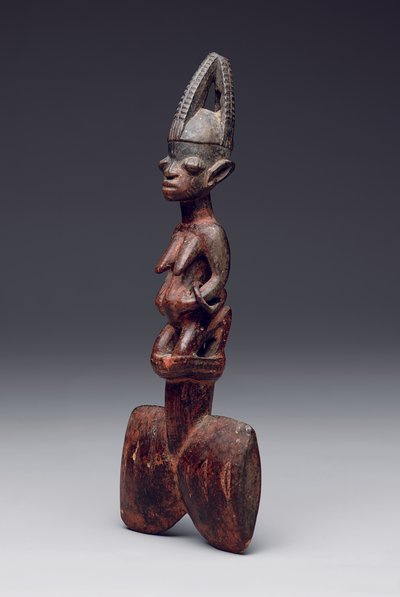Shango dans değneği ("oshe" Shango), 19. yüzyılın sonlarından 20. yüzyılın başlarına kadar (ahşap, pigment ve metal) by Nigerian School