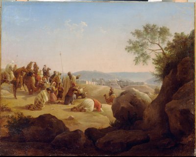 Les pelerins devant Kudüs (İsrail). Paint de Nikanor Grigorievich Chernetsoff by Nikanor Grigorievich Tschernezoff