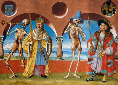 Albrecht Kauw tarafından Ölüm Dansı döngüsünden Ölüm, İmparator ve Kral by Niklaus Manuel