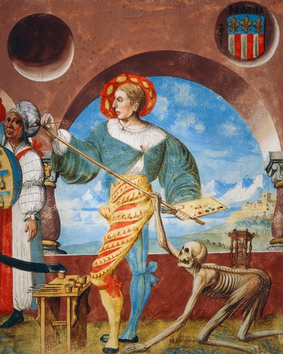 Ressamdan ölüm çekme fırçası, Ölüm detayı, bir grup pagan ve Albrecht Kauw