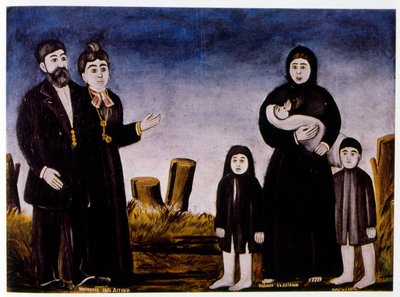 Bir milyoner fakir bir köylüyü geçiyor by Niko Pirosmani
