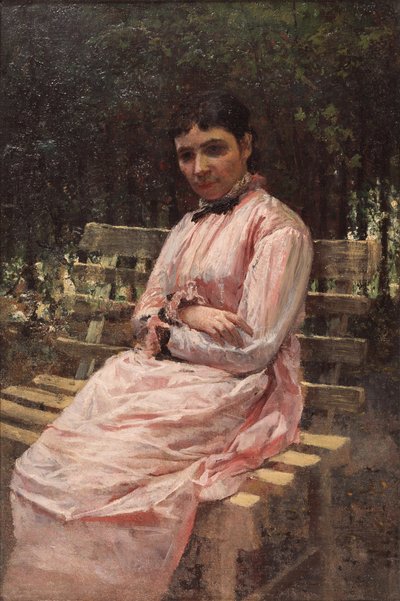 Parkta. Sanatçıların karısının portresi by Nikolai Aleksandrovich Yaroshenko