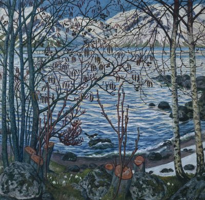 Kaya üzerinde kuş (resim) by Nikolai Astrup