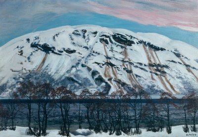Çığ ile soğuk Nisan sabahı (Kar Dağı), c.1909 by Nikolai Astrup