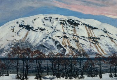Çığ ile soğuk Nisan sabahı, Kar Dağı by Nikolai Astrup