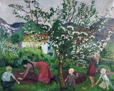 Bahçede, c.1914-15 (tuval üzerine yağlı boya) by Nikolai Astrup