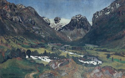 dağ köyünde haziran gecesi by Nikolai Astrup